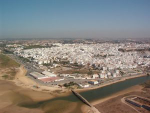 Conil y el Río Salado desde el aire